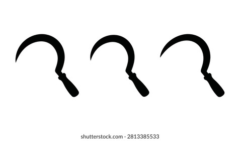 Three Sickles In Black Silhouette sickle reaping hook