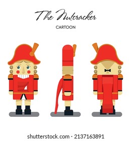 Three side of Nutcracker. Cartoon