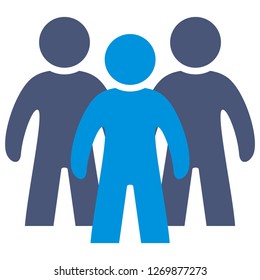 Three silhouette of people, vector icon