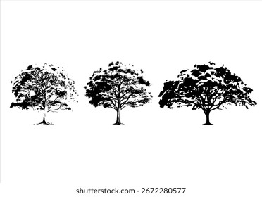 Drei Silhouetten auf weißem Hintergrund