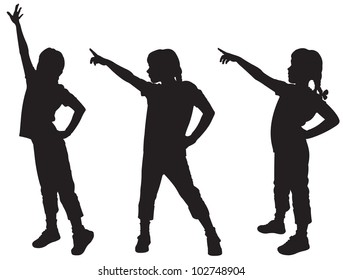 Tres siluetas de niñas