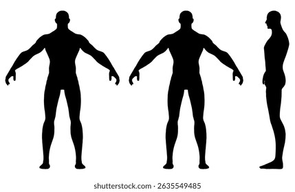 Three silhouettes of men are shown, with one of them having his arms crossed. The other two are standing with their arms outstretched. Scene is one of tension and conflict