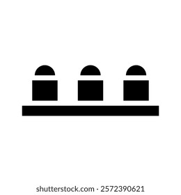 Three silos on a farm. Concept of agriculture, farming, and storage.