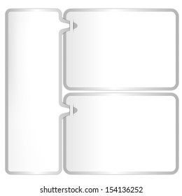 three silver boxes for any text