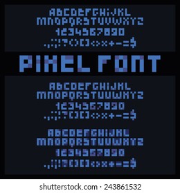 Three simple pixel fonts.