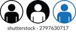 Three simple user profile icons with different colors