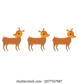 three simple vector reindeer for christmas. very suitable for banners and magazines