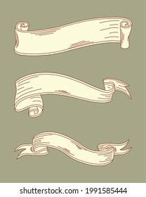 tres iconos para dibujar cintas