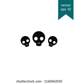 Three skulls vector symbol icon