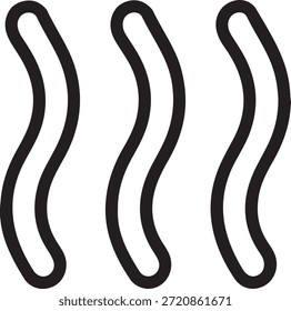 Tres líneas onduladas negras elegantes están dispuestas sobre un fondo blanco limpio creando un elemento de Diseño gráfico simple pero elegante adecuado para varios proyectos creativos y arte abstracto moderno.