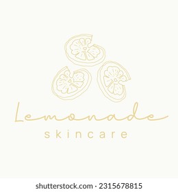 Three Slice Lemon Skincare Logo for Natural and Beauty Brand