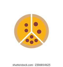 three slice pizza logo vector illustration template design