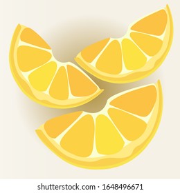 
Three slices of lemon. Vector image.