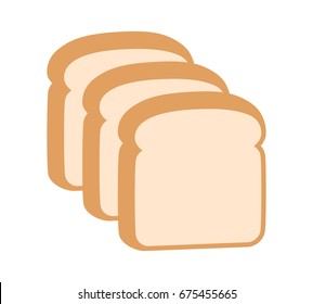 Three Slices Of Sliced Bread Flat Vector Color Icon For Food Apps And Websites