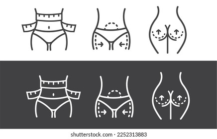 Three slimming icons in two variations.