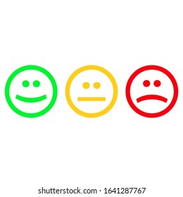Three smilies, set smiley emotion, by smilies, cartoon emoticons - for stock vector. Three Buttons Faces Mood Color Diagonal Mouth