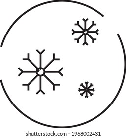 Tres copos de nieve, ilustración de icono, vector sobre fondo blanco
