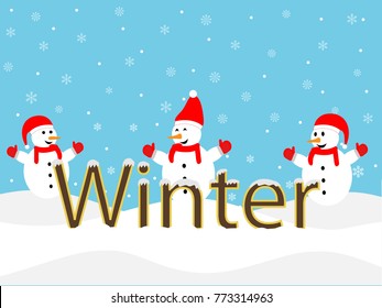 Three Snowman playing around