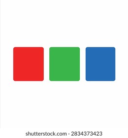Three solid colored geometric blocks in red green and blue on a neutral plain surface