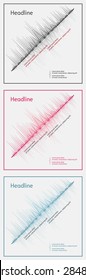 Three sound wave. Vector illustration. Isolated.