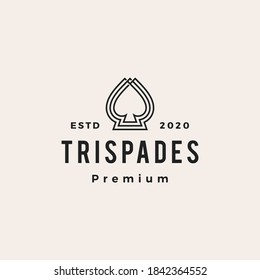 three spade hipster vintage logo vector icon illustration