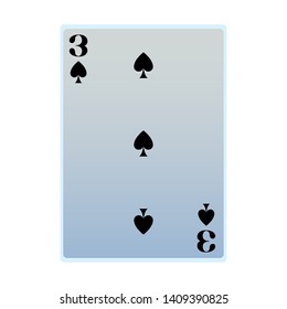 three of spades card icon cartoon vector illustration graphic design