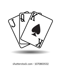 Three spades playing cards vector illustration