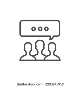 Three Speaking People with Chat Bubbles under Head Icon. Vector