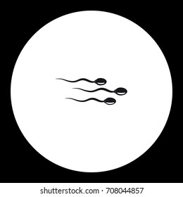 three sperm simple silhouette black icon eps10