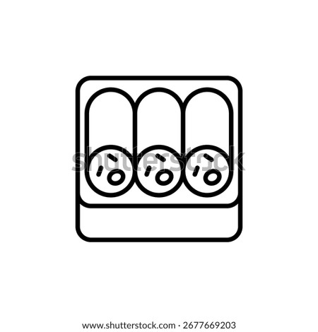 Three Spherical Treats In A Container Isolated On A White Backdrop