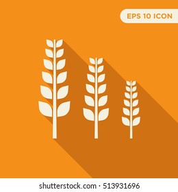 Three spike vector icons on orange background with long shadow