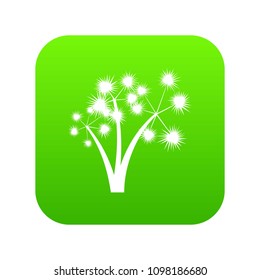 Three spiky palm trees icon digital green for any design isolated on white vector illustration