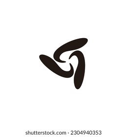 Three splash, rounded, triangle geometric symbol simple logo vector