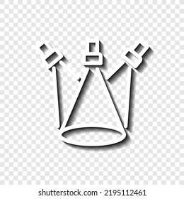 Three spotlights simple icon vector. Flat design. White with shadow on transparent grid. 