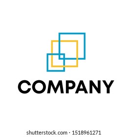 three square abstract logo design