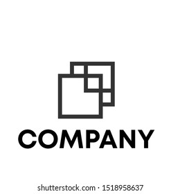 three square abstract logo vector