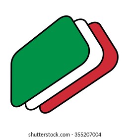 three square. italy color flag. logo vector.