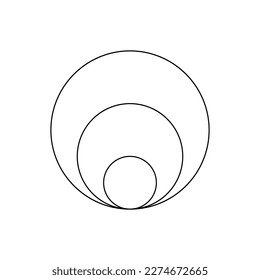 Diagrama de tres círculos concéntricos apilados.