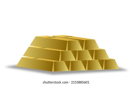 Three stacked gold bars with shadows graphic resources isolated transparent background png - Powered by Shutterstock - Get 15% off with code: PIKWIZARD15