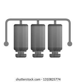 Three stage water filtration icon. Cartoon of three stage water filtration vector icon for web design isolated on white background