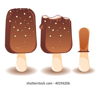 three stages of the disappearance of ice cream