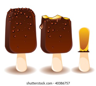 three stages of the disappearance of ice cream