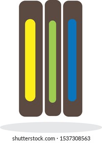 three standing books graphic vector