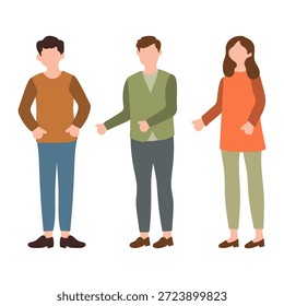 Three Standing People Having Discussion Illustration