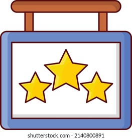 three star board Vector illustration on a transparent background.Premium quality symbols. vector line flat  icon for concept and graphic design.