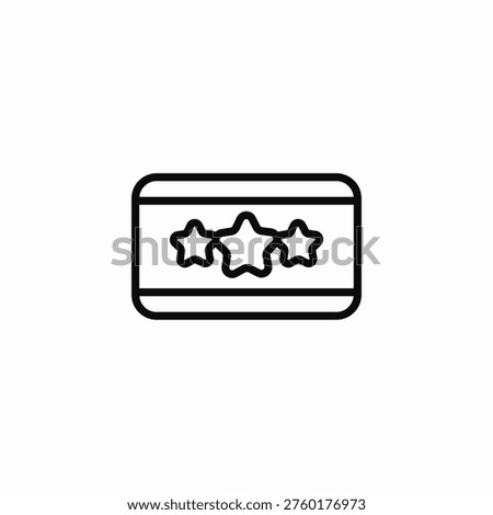 three star card icon sign vector