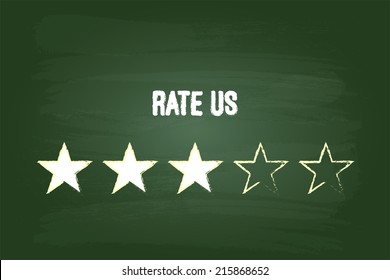 Three Star Feedback Rate Us On Green Blackboard