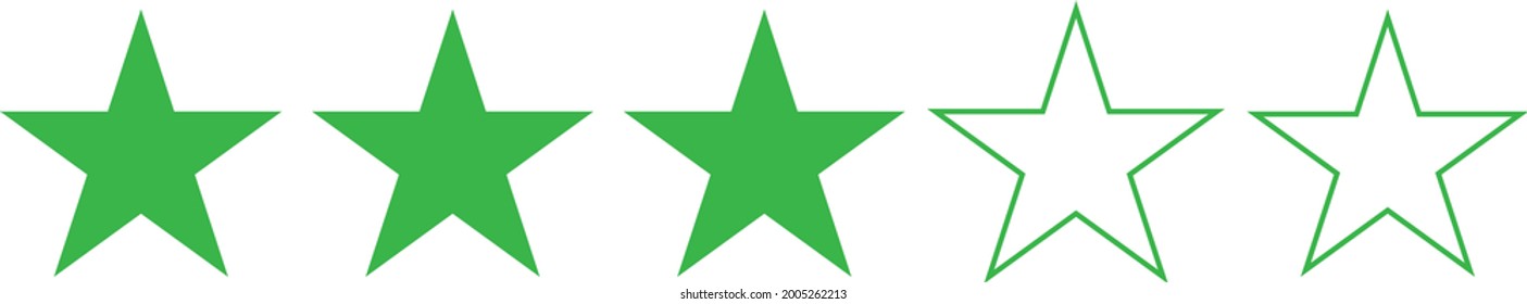 Three star feedback vector icon