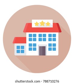 

Three Star Hotel Flat Icon
