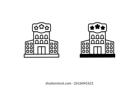 Three Star Hotel icon design with white background stock illustration